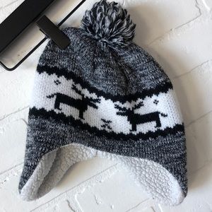 Carters ear flap beanie with pom pom